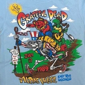 Rare! Alpine Valley Grateful Dead Light Blue T-Shirt